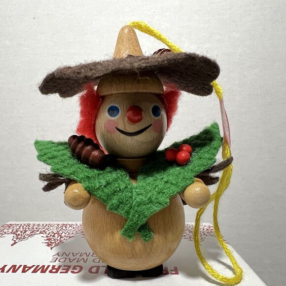 Steinbach PINECONE LADY Vintage LEAVES Wooden German Christmas Ornament - Picture 2 of 11